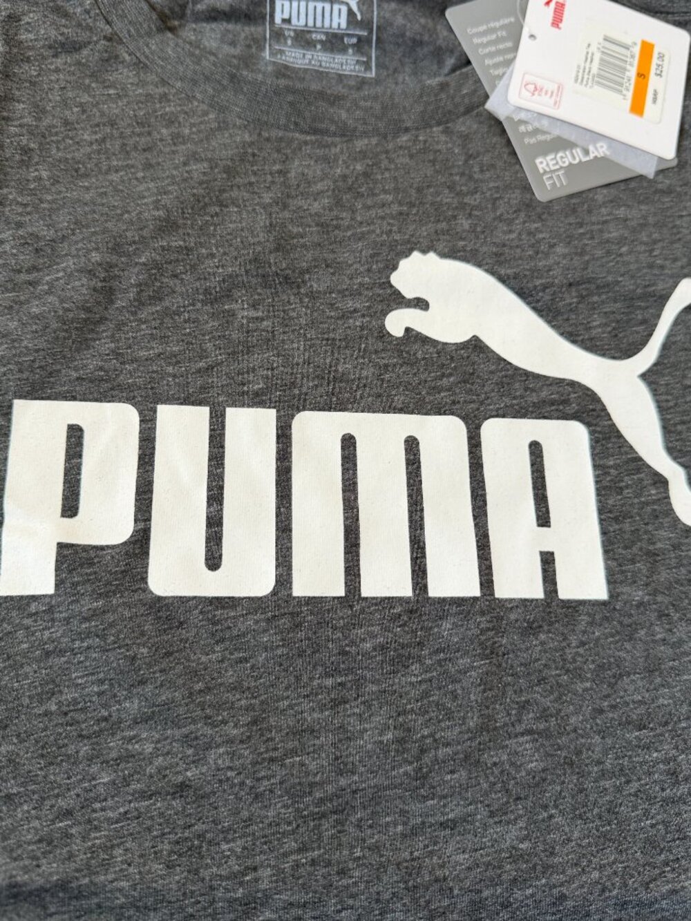 Puma Essentials No. 1 Logo T-Shirt Men's S Dark Gray Heather NWT - Picture 3 of 7
